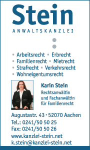 Anwaltskanzlei Karin Stein in Aachen Banner