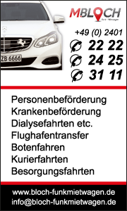 Bloch Taxiunternehmen in Baesweiler Banner